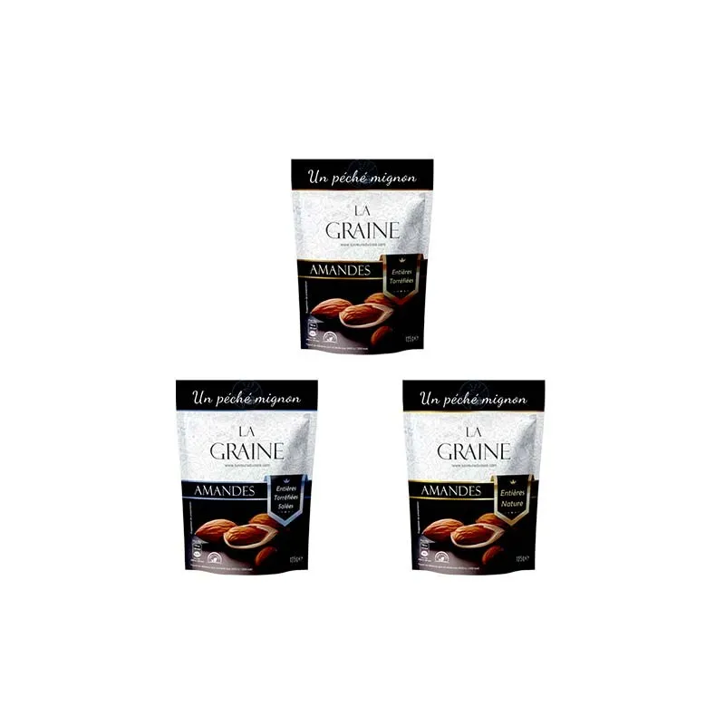 Pack Découverte Amandes Entières - 3 Sachets