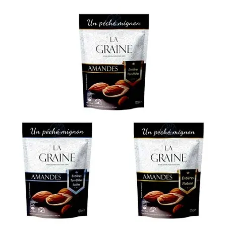 Pack Découverte Amandes Entières - 3 Sachets