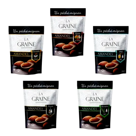 Pack Découverte Amandes aux Saveurs Exquises - 5 Sachets
