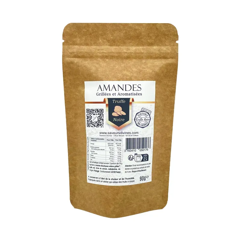 Amandes Grillées Truffe Noire (Sachet 90g)