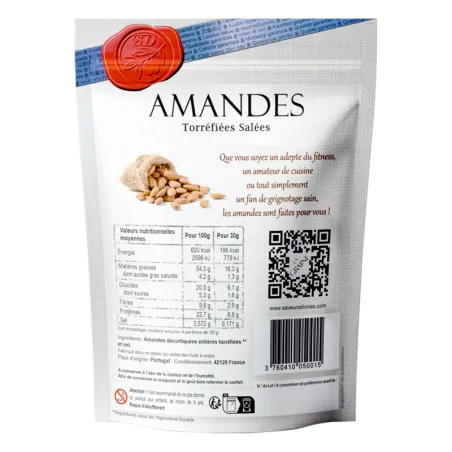 Amandes Décortiquées Entières Torréfiées Salées