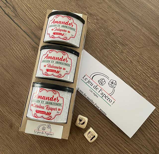 Emballage jeu de l'apéro saveurs divines aux amandes picantes